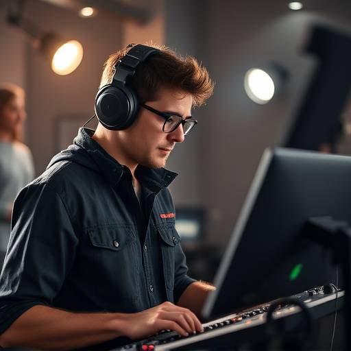 Profesjonell lydtekniker i et moderne studio